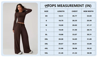 Women's long-sleeved top and wide-leg pants suit