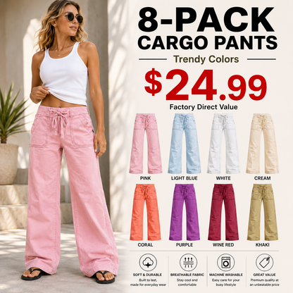 ⚡FINAL SALE⚡- 8 PACK  women-s-high-stretch-mid-rise-straight-pants