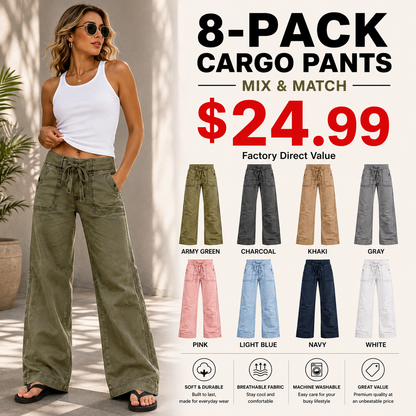 ⚡FINAL SALE⚡- 8 PACK  women-s-high-stretch-mid-rise-straight-pants